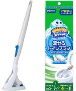 Johnson Scrubbing Bubbles Shut Flushable Toilet Brush Floral Soap Body + 4 Replacements（莊臣可替換一次性馬桶清潔刷內含4枚替換棉頭