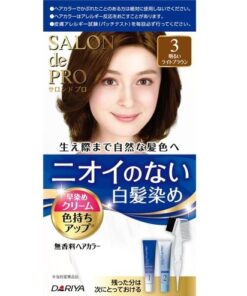 Dariya Salon de Pro Hair Color Fast-Dye Cream for White Hair 3 Bright Light Brown（染髮膏 白髮專用 #3）