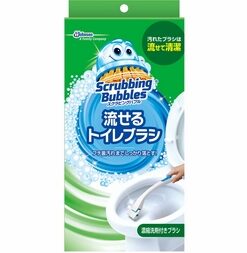 Johnson Scrubbing Bubbles Shut Flushable Toilet Brush Floral Soap Body + 4 Replacements（莊臣可替換一次性馬桶清潔刷內含4枚替換棉頭