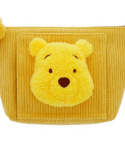 迪士尼 化妝袋毛絨 附濕紙巾蓋 維尼