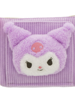 迪士尼 化妝袋毛絨 附濕紙巾蓋 紫庫洛米