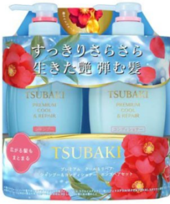 Shiseido Tsubaki Premium Cool Repair Shampoo + Conditioner Set 490ml*2（資生堂 蓝椿洗護套裝）
