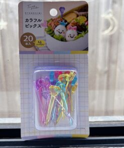 Otanosimi Food Picks Colorful 20pcs Heart Crown (可愛便當叉 4色 20支)