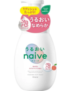 Naive Foam Body Soap Moisturizing Pump 600 ml ( 純植物水蜜桃泡沫沐浴露 滋潤型 )
